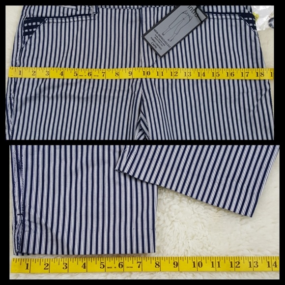 Stretch Twill Slimming Fit Stripe Capri Pant Sz 8 - Picture 7 of 8